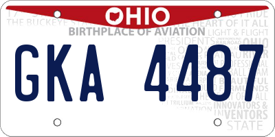 OH license plate GKA4487