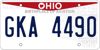 OH license plate GKA4490