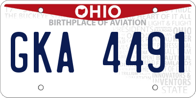 OH license plate GKA4491