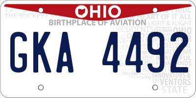 OH license plate GKA4492