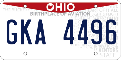 OH license plate GKA4496