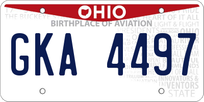 OH license plate GKA4497