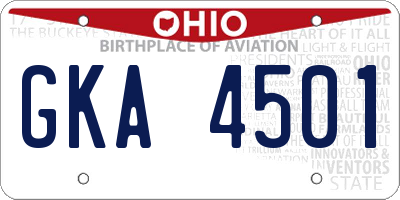 OH license plate GKA4501