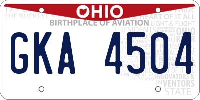 OH license plate GKA4504