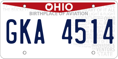 OH license plate GKA4514