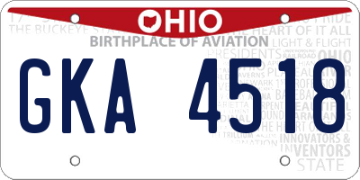 OH license plate GKA4518