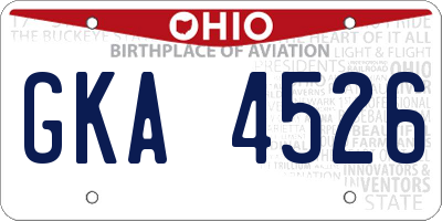 OH license plate GKA4526