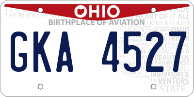 OH license plate GKA4527