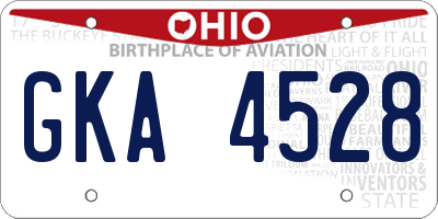 OH license plate GKA4528