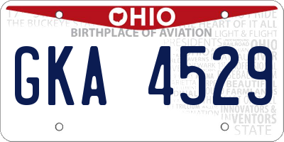 OH license plate GKA4529