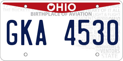OH license plate GKA4530