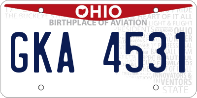 OH license plate GKA4531
