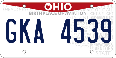 OH license plate GKA4539