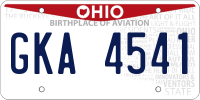 OH license plate GKA4541