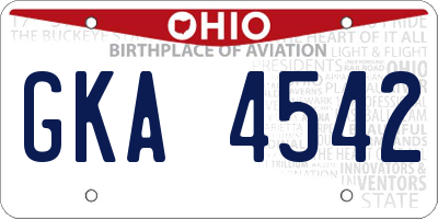 OH license plate GKA4542