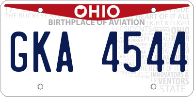 OH license plate GKA4544
