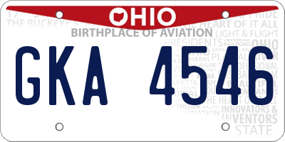 OH license plate GKA4546