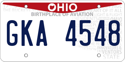 OH license plate GKA4548