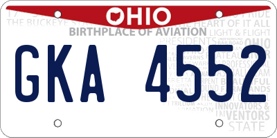 OH license plate GKA4552