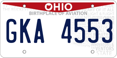 OH license plate GKA4553