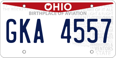 OH license plate GKA4557