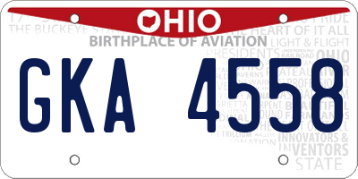 OH license plate GKA4558
