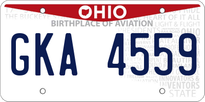 OH license plate GKA4559