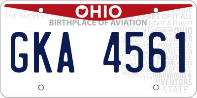 OH license plate GKA4561