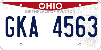 OH license plate GKA4563