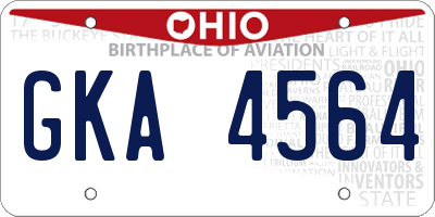 OH license plate GKA4564
