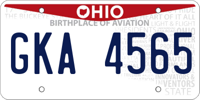 OH license plate GKA4565