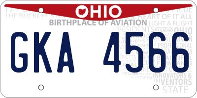 OH license plate GKA4566