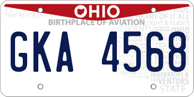 OH license plate GKA4568