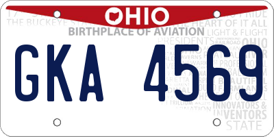 OH license plate GKA4569