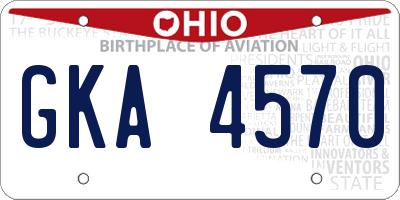 OH license plate GKA4570