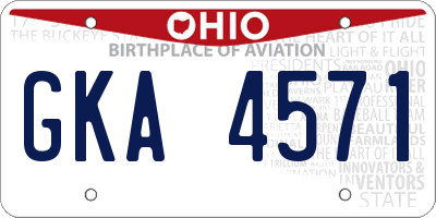 OH license plate GKA4571
