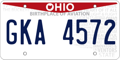 OH license plate GKA4572
