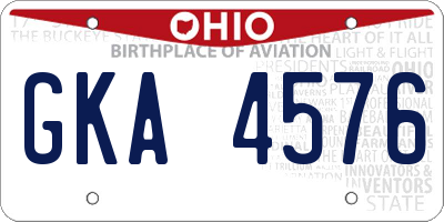 OH license plate GKA4576