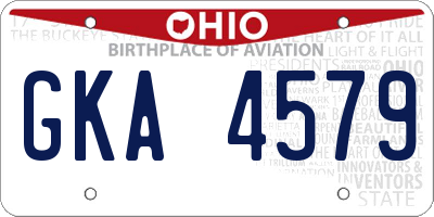 OH license plate GKA4579
