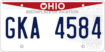 OH license plate GKA4584