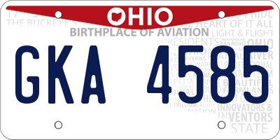 OH license plate GKA4585