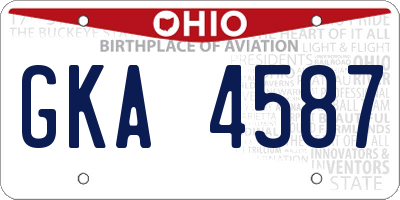 OH license plate GKA4587