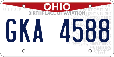 OH license plate GKA4588
