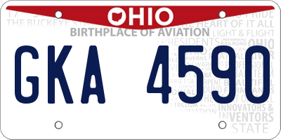 OH license plate GKA4590