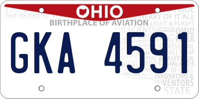 OH license plate GKA4591