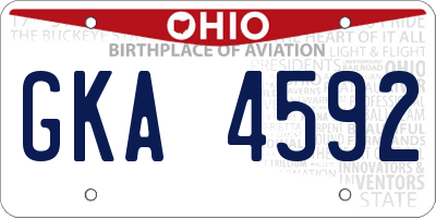 OH license plate GKA4592