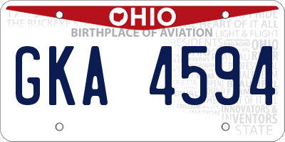 OH license plate GKA4594
