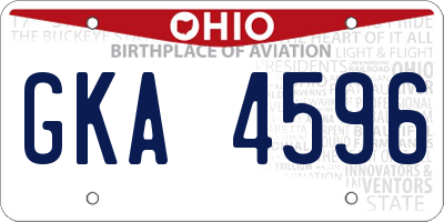 OH license plate GKA4596