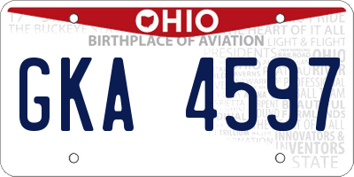 OH license plate GKA4597