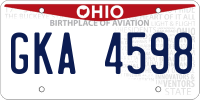 OH license plate GKA4598